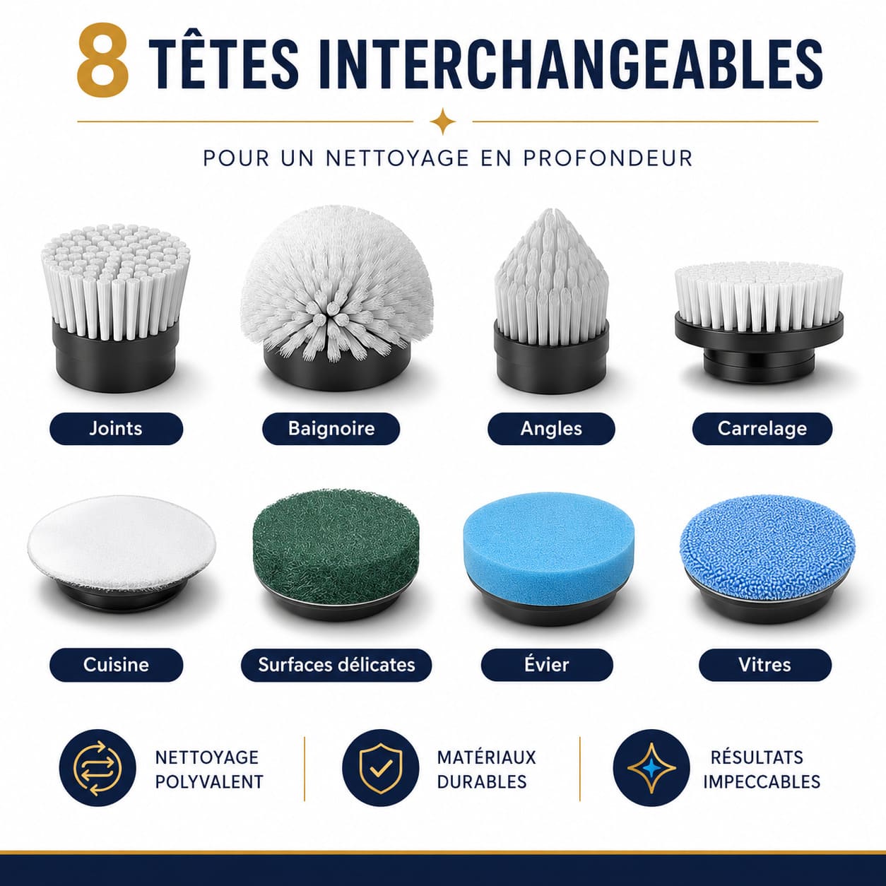 Brosse Rotative Électrique 8-en-1 — Manche Extensible