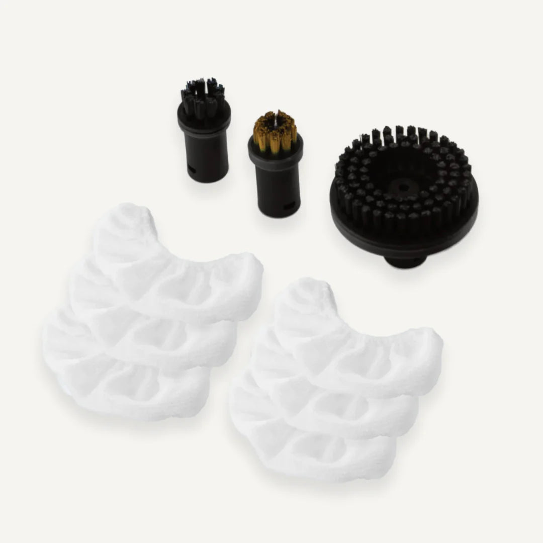 6 chiffons et 3 têtes de brosse