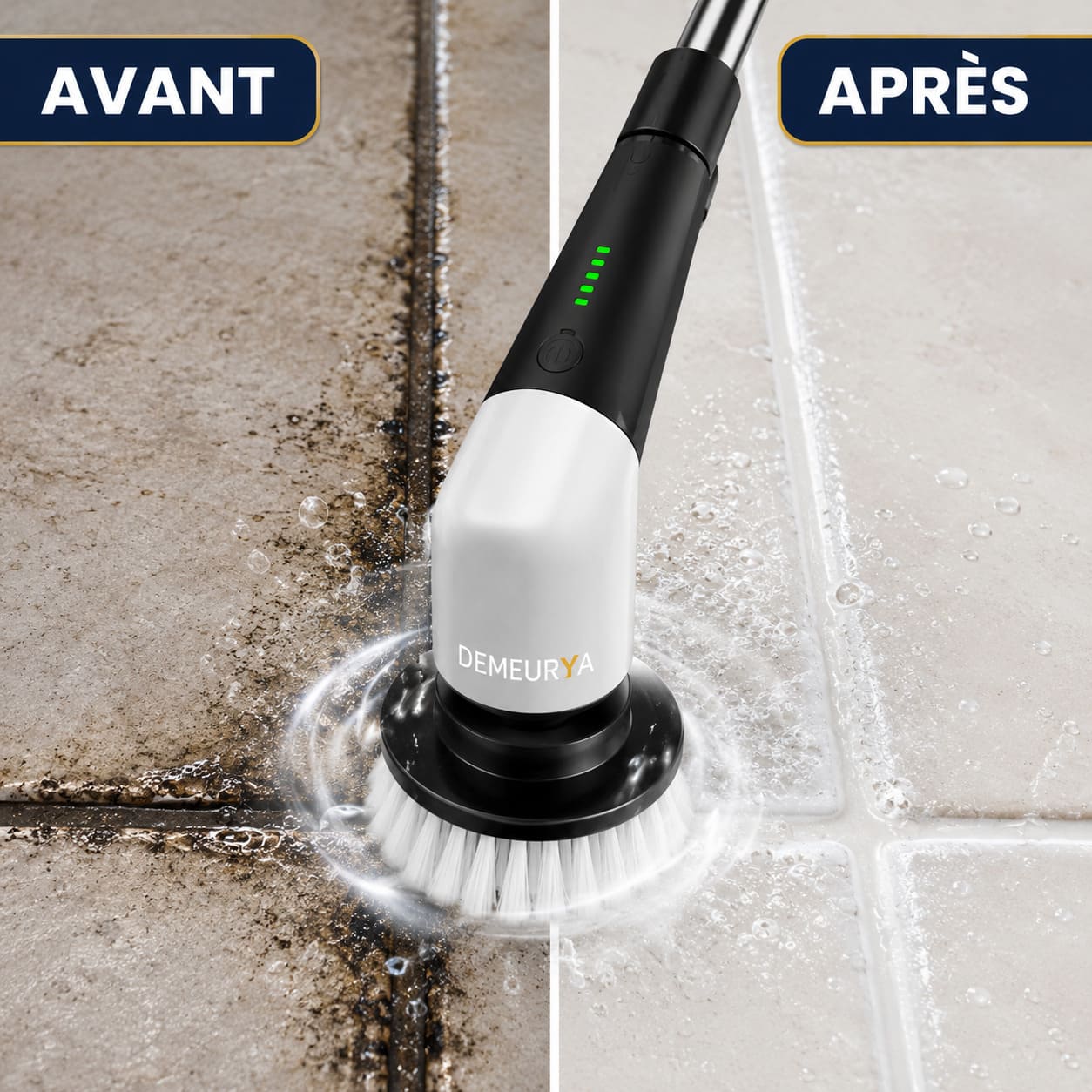 Brosse Rotative Électrique 8-en-1 — Manche Extensible