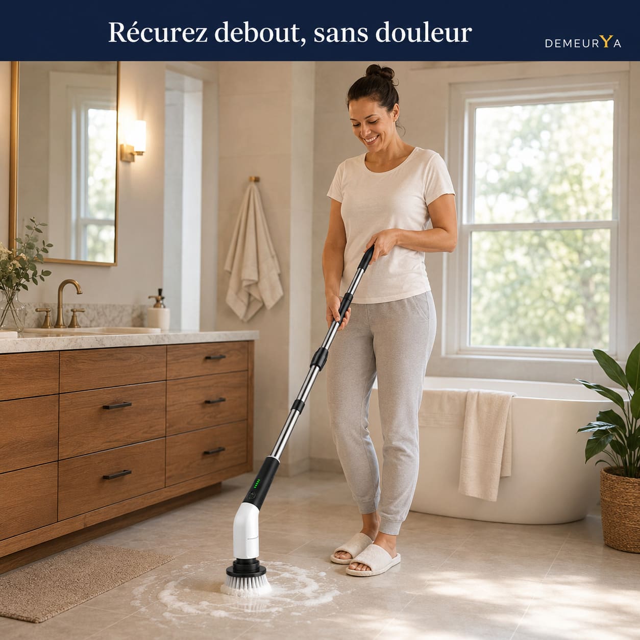 Brosse Rotative Électrique 8-en-1 — Manche Extensible