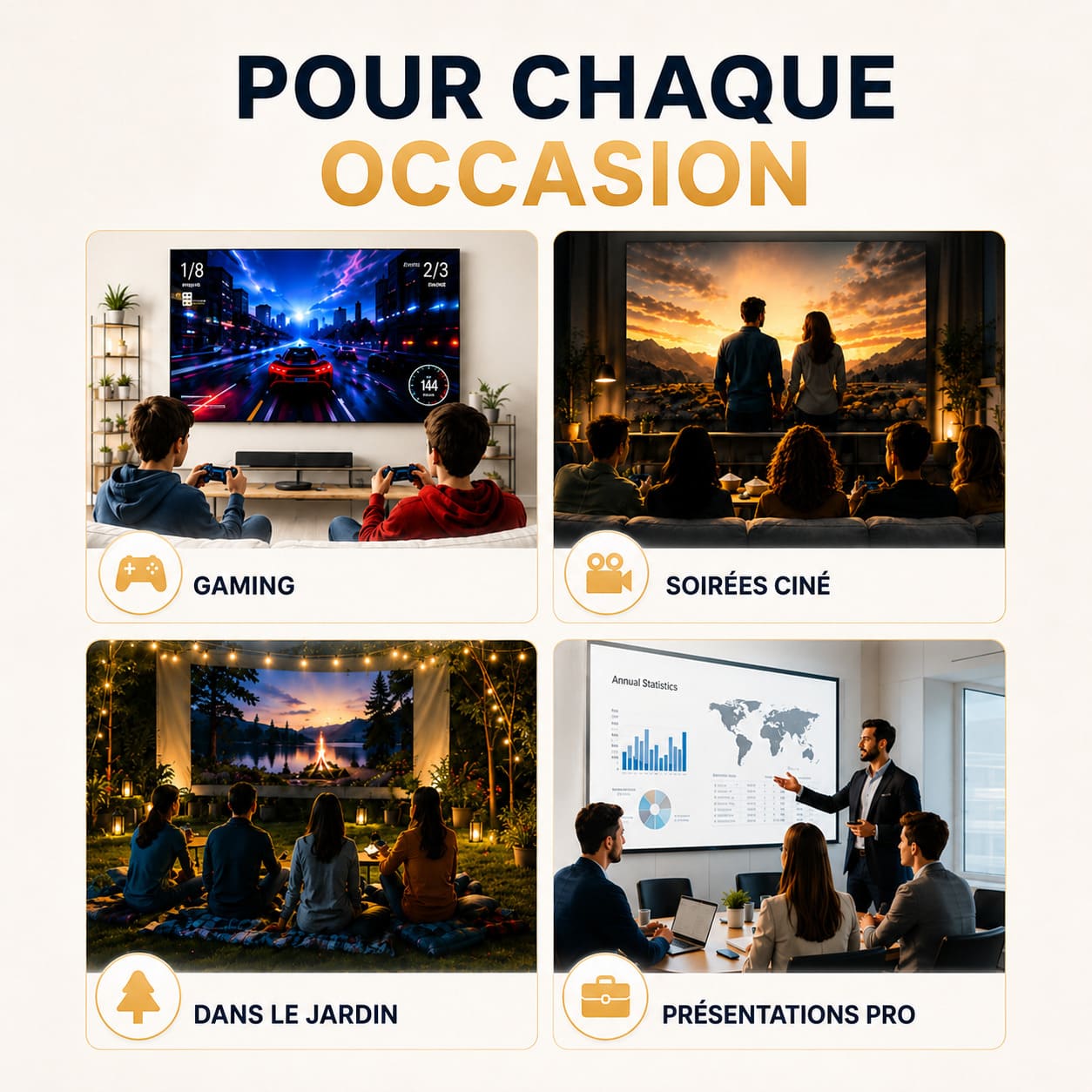 Lugoflix - Projecteur Portable 4K