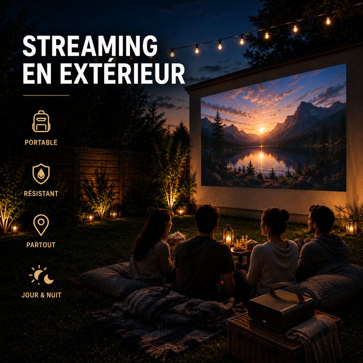 Lugoflix - Projecteur Portable 4K