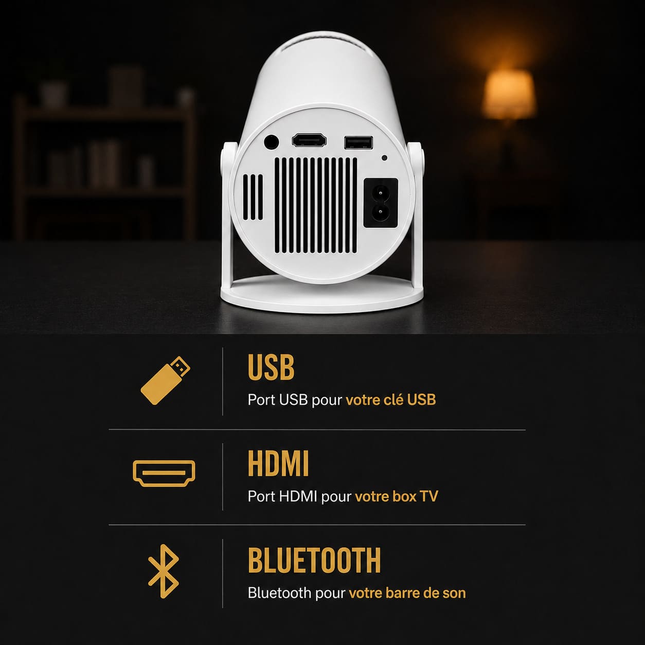 Lugoflix - Projecteur Portable 4K
