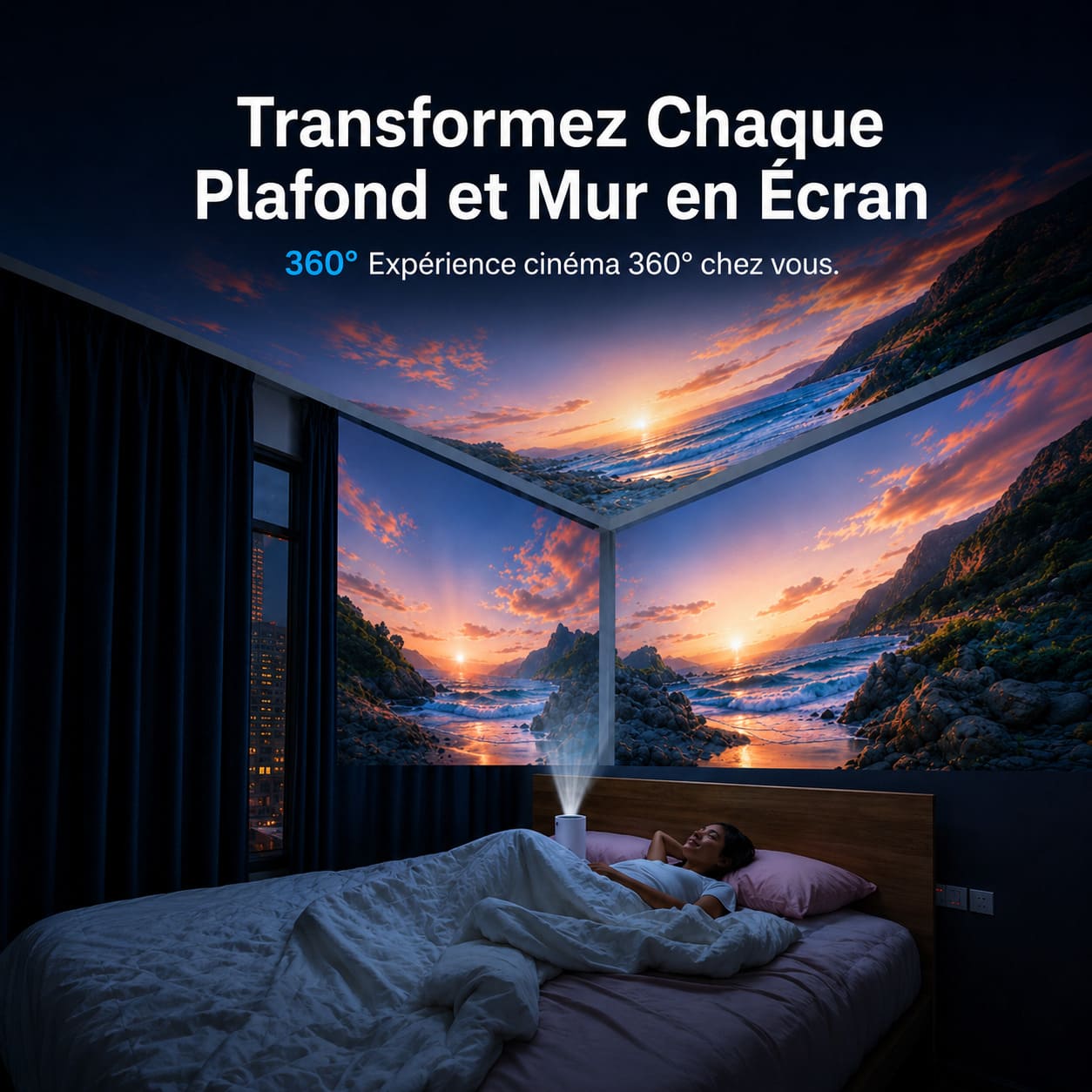 Lugoflix - Projecteur Portable 4K