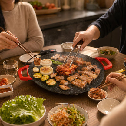 Plancha Électrique Sans Fumée 1000W — BBQ Coréen
