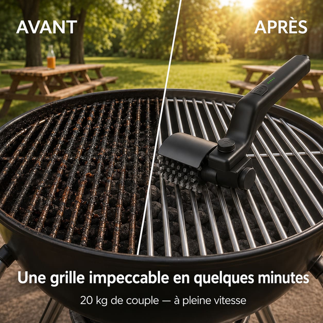 Brosse Barbecue Électrique Rotative Sans Fil