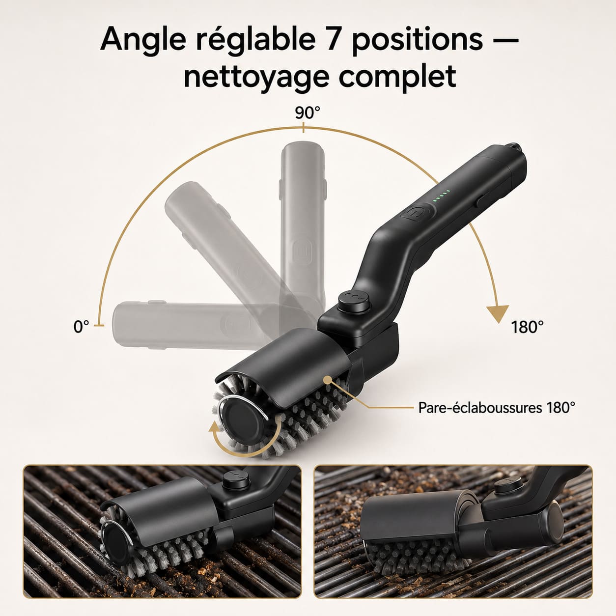 Brosse Barbecue Électrique Rotative Sans Fil