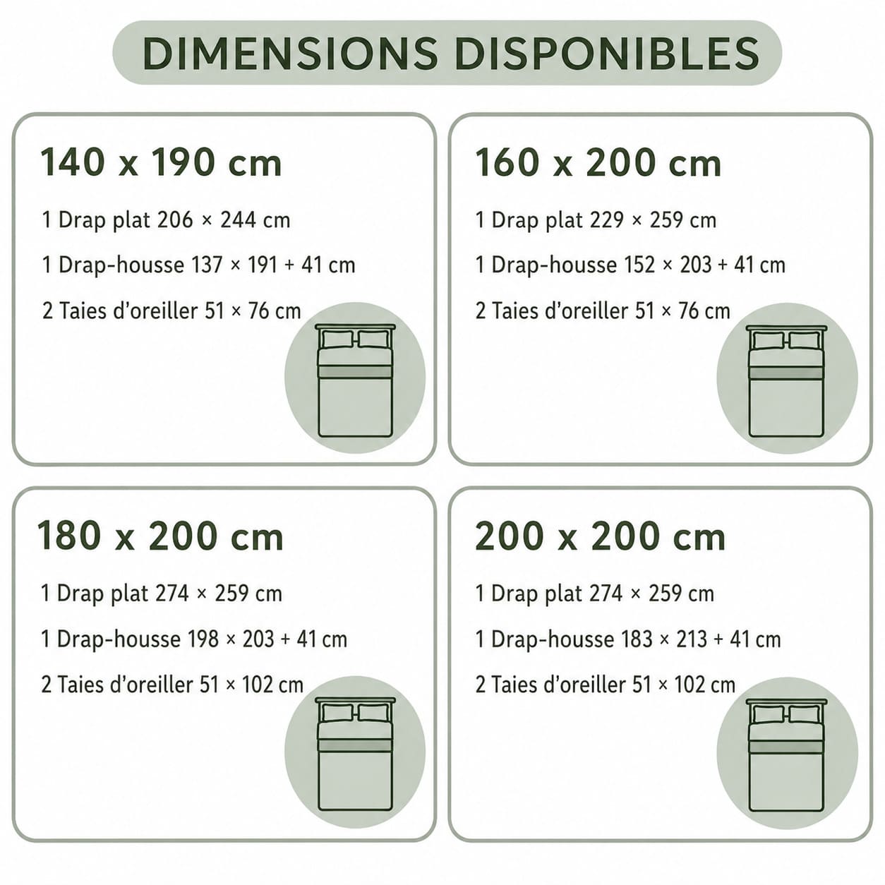 Draps en Bambou Rafraîchissants