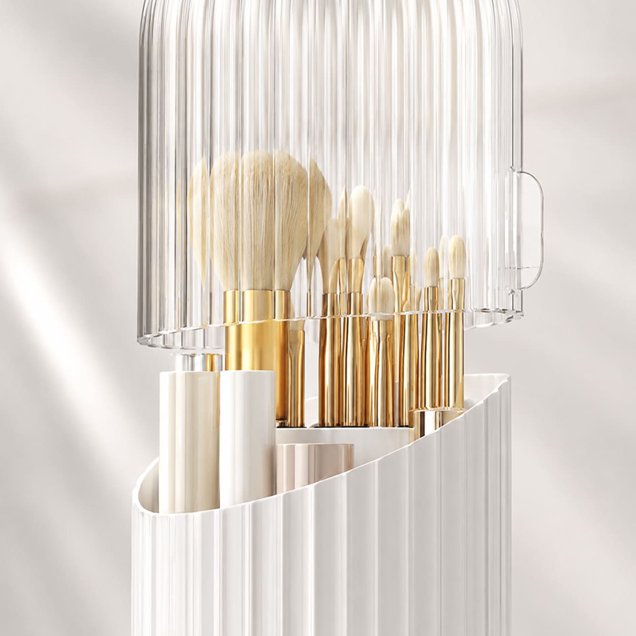 Porte-brosse à dents rotatif 360° à couvercle