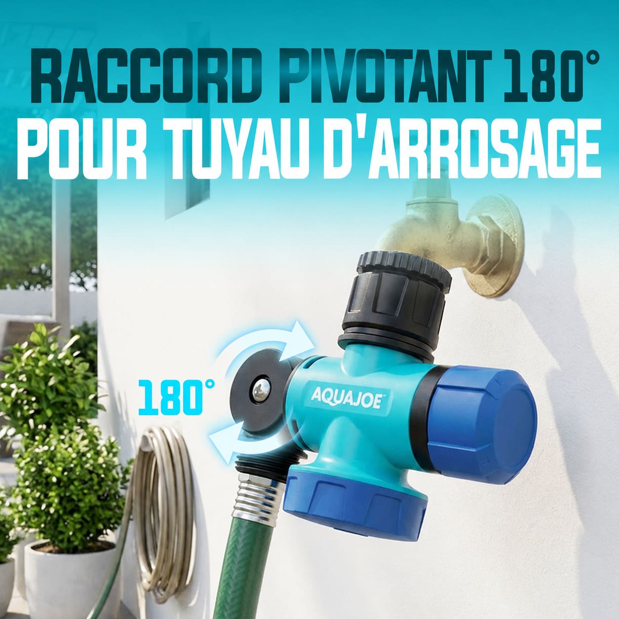 Raccord Pivotant 180° – Robinet & Tuyau d'Arrosage
