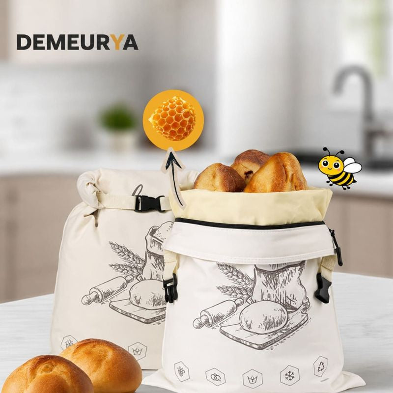 Sac à Pain en Cire d'Abeille – 100% Coton Bio